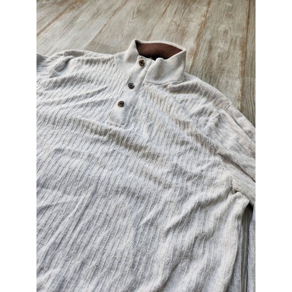 Tasso Elba Mock Neck Sweater Mens XXL Faux Suede Trim Elbow Patch Pullover GUC - Picture 2 of 9